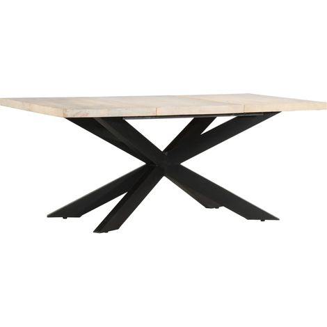 Tavolo da Pranzo 180x90x76 cm in Massello di Mango Sbiancato vidaXL (1/5)