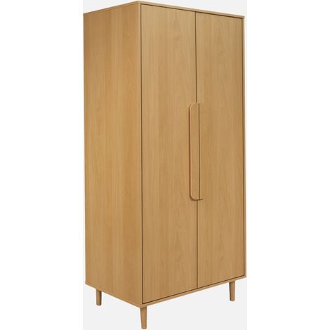 Armario vestidor con efecto madera, 2 puertas y barra para colgar