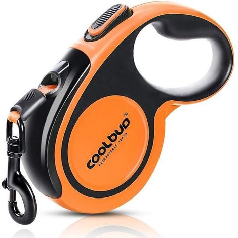 Laisse Chien Enrouleur pour Gros Chien Jusqu\'à 50kg, Ruban en Nylon Solide Extensible à 5M, Rétractable avec Coutures réfléchissante (1/3)