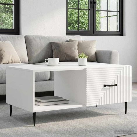 vidaXL Tavolino da salotto Bianco Lucido 90 x 50 x 40 cm (1/5)