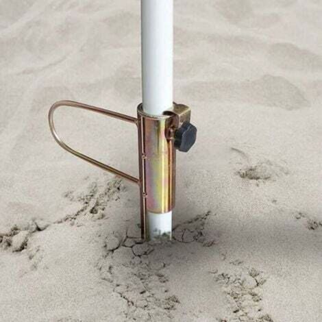 Base per ombrellone da spiaggia, supporto in metallo per ombrellone, base regolabile antivento in metallo per ombrellone con picchetto di ancoraggio