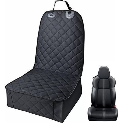 Housse de siège avant pour chiens : imperméable, antidérapante, résistante aux rayures, noire, universelle, pour voitures, fourgonnettes et SUV