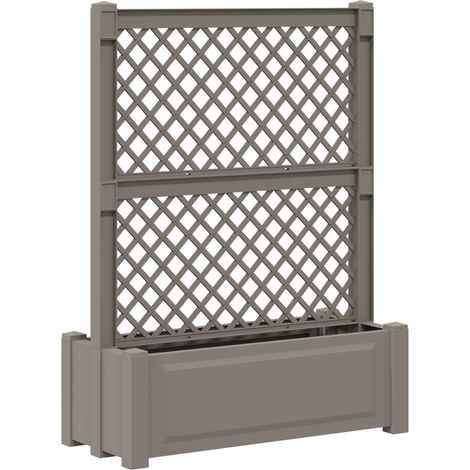 Jardín grande con enrejado Gris 99,5 x 43 x 133,5 PP vidaXL