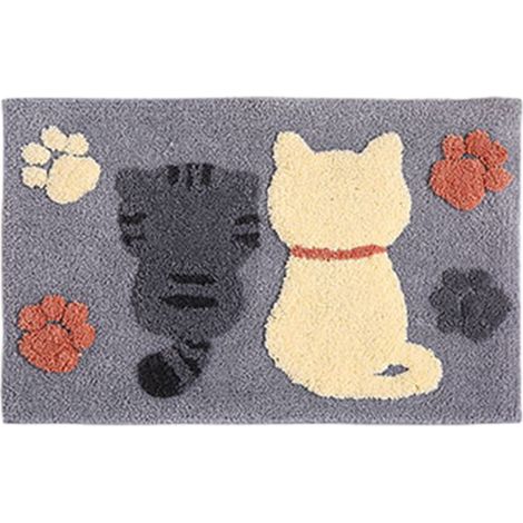 Tapis absorbant antidérapant à motif chat mignon pour chambre, salle de bain et toilettes (style 1) (1/5)