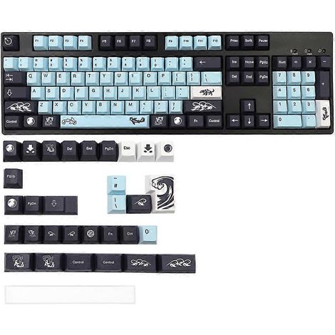 Touches PBT 136 touches, profil Cherry, impression par sublimation thermique, pour clavier mécanique - Anglais