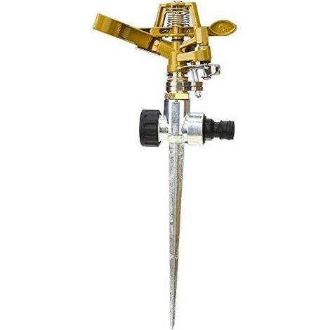 1 arroseur rotatif 360°, réglable en secteur 20°–360°, pointe en acier inoxydable, pour pelouse et jeux d'eau extérieurs (1/5)