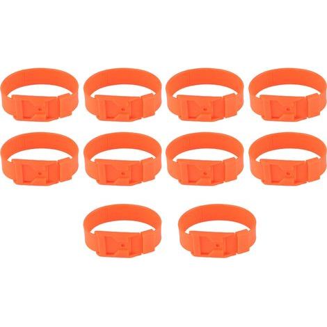Lot de 10 colliers d'identification pour chèvres et moutons, anneaux de marquage pour bétail, matériel agricole, 36 cm, orange (1/5)