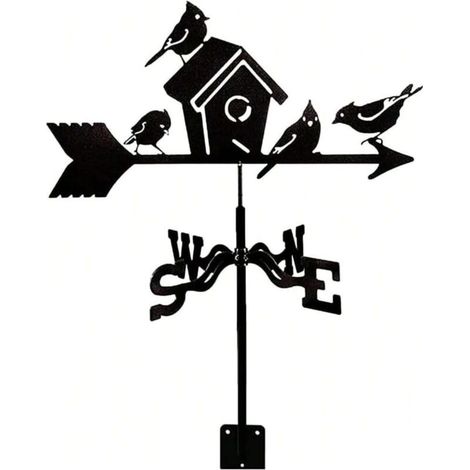 Wetterfahne in Form eines Vogelnestes, Metallsilhouette, dekorative Außendekoration, dekoratives Gartendach (1/5)