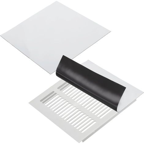 Lot de 2 couvercles d'aération magnétiques de 25,1 x 25,1 cm, pour grille d'aération au sol, mur, pour maison, camping-car, chauffage, four à climatisation, blanc (1/5)
