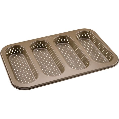 Moule à pain perforé 4 mini baguettes 33 x 22 cm Zenker Mojave Gold