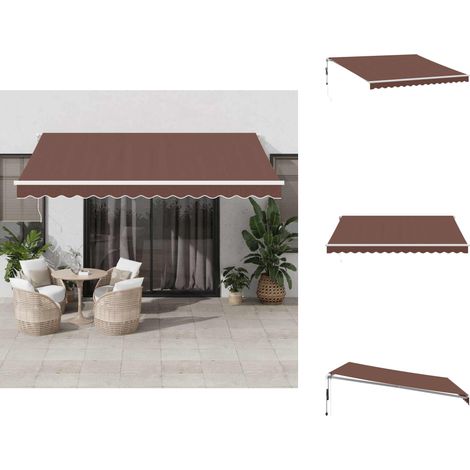 Auvent rétractable automatique marron 400x300 cm - Auvent Retractable - Parasol Exterieur - Protection Solaire - Abri Terrasse - Pergola Pliable (1/5)