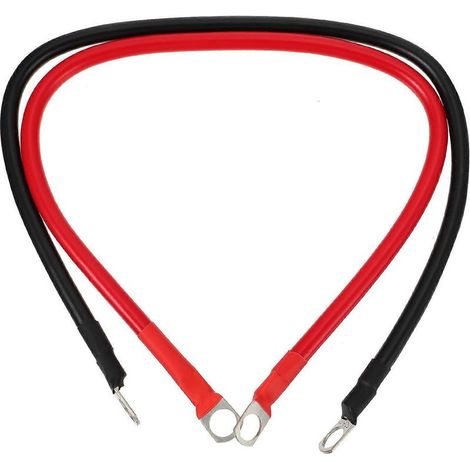 Kit de 2 bornes de câble de masse de batterie en fil de cuivre carré 2AWG 16-53.5X0.7cm (1/4)