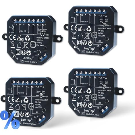Module Interrupteur Volet Roulant WiFi: Contrôle 0–100 % par Appli  Ouverture précise sans arrêt manuel – Groupes – Programmation, voix, sans passerelle – Interrupteur conservé – AC 4 fils 300W (1/5)