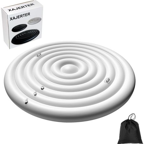 Couverture spa gonflable ronde isolante - Compatible Saluspa Coleman Intex - Anti-intempéries économie énergie - Réglable (1/5)
