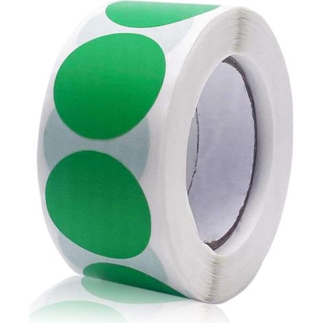Beyamis Étiquettes rondes à points de couleur de 2,5 cm (1 pouce), pour l'organisation et le marquage, 500 unités, vertes (1/4)