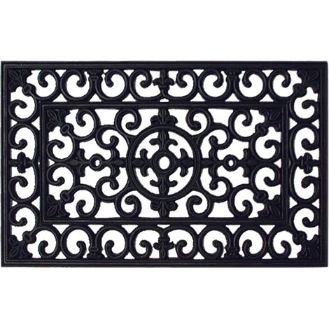 Zerbino tappeto fuori porta in gomma rettangolare Rubber Arabesque Brixo