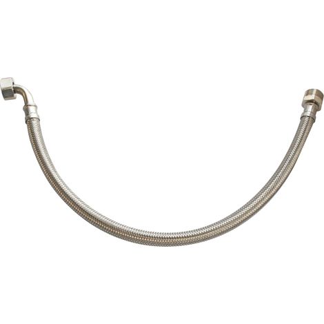 FOR YOU, Flexible sanitaire 3/4" mâle avec écrou tournant coudé - Longueur 1000mm - Tuyau EPDM tressé acier inox - Norme ACS et certification QB - Résistant et souple (1/4)