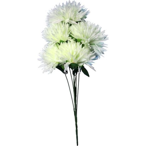Bouquet bianco di crisantemi artificiali frastagliati - Decorazione per Ognissanti, 54 cm (1/2)