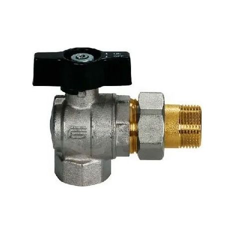 2077 Valvola sfera squadra per collettore Ø1/2" femmina con girello 2077N404