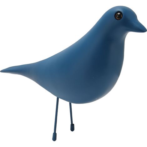 Mignonne figurine d'oiseau moderne en résine, sculpture d'oiseau décorative, convenant au salon, à la salle à manger, au bureau, bleue. (1/5)