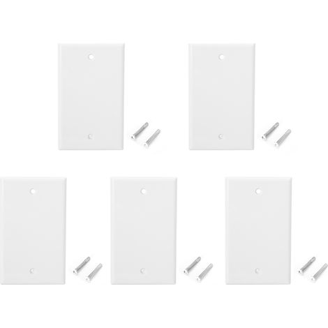Lot de 5 plaques murales de prises et interrupteurs de haute qualité pour maison, hôtel, bureau, bâtiment, plaque vierge (1/5)