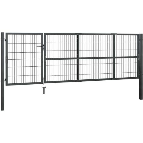 Maison Exclusive - Cancello da Giardino con Pali in Acciaio 350x100 cm Antracite