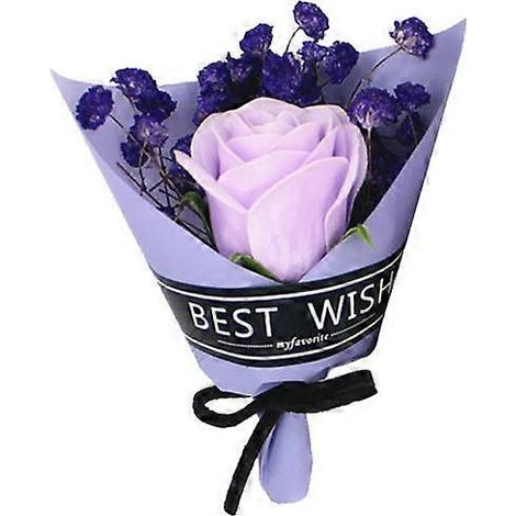 Mini bouquet de roses romantiques séchées, texture délicate et réaliste, pétales de bain artificiels, savon.violet (1/5)
