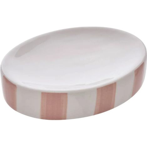 Porte-Savon en Céramique "Strio" 13cm Rose