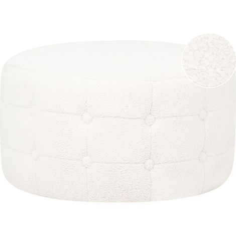 Pouf TAMPA Bouclé Weiß