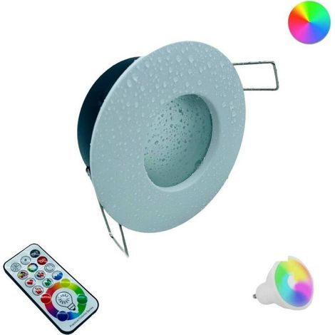 LED-Einbaustrahler für Duschkabine, RGBW-Lampe, 10 W, GU10, Chromotherapieweiß