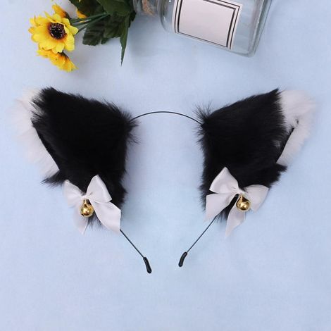 Serre-tête oreilles de chat en peluche cosplay pour fille, accessoire de costume mignon, déguisement fourrure, coiffe d'anime, accessoire de fête, 1 pièce (1/5)