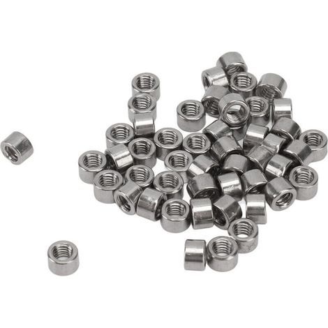 Runde Kupplungsmuttern M4x0,7, 50 Stück, 4 mm Länge, hochbelastbare Verbindungsmuttern aus Edelstahl 304 für Wartungszwecke (1/4)