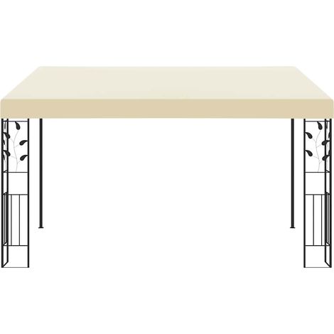 Tonnelle Barnum de Jardin, Pavillon, Pergola, Tente de jardin, à montage mural 4x3x2,5 m Crème OIB5922E (1/3)