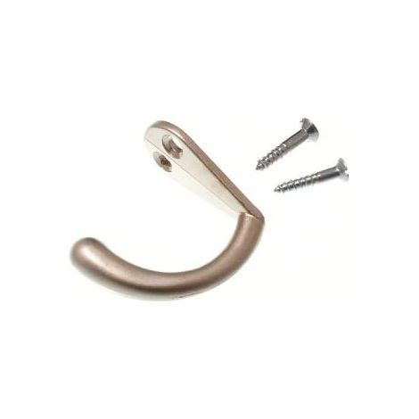 Lot de 10 crochets pour manteau en métal plaqué nickel mat avec vis (1/2)