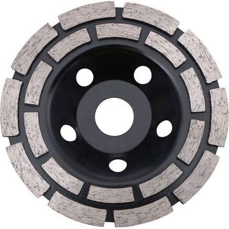 Ulisem Disque diamanté pour ponçage du béton, 125 x 22,2 mm, double rangée, meule diamantée universelle pour ponçage du béton, de la pierre, du granit, de la chape, de la maçonnerie, usage universel (1/4)