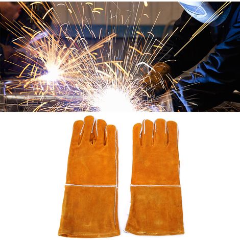 1 paire de gants de soudage en cuir de vachette résistant et sûr, accessoires pour outils de soudage à main (1/5)