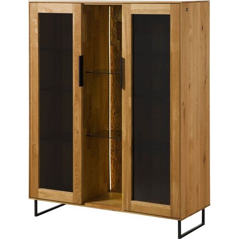 Highboard Wildeiche 112x43x145 natur geölt LINDAU 18