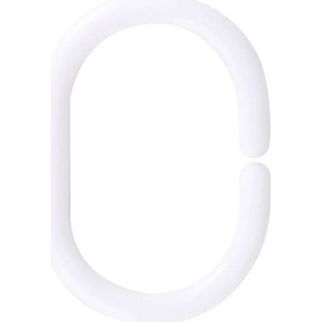 Lot de 100 Anneau Rideau de Douche en Plastique, C Crochet Rideau Douche, Anneaux Rideaux Douche pour Salle de Bain, Chambre à Coucher, Dressing (1/2)