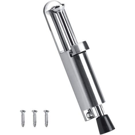 Door Support Door Stopper Durable Soft Rubber Foot Zinc Alloy 6 Inch (Silver) (1/5)