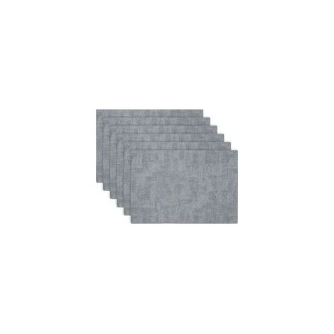 Set de 6 sets de table en cuir - gris bleu (1/5)