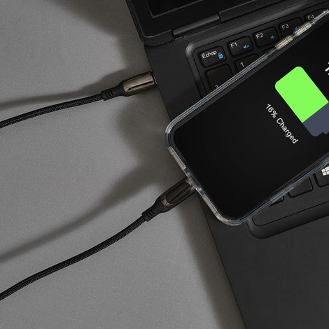 Câble de Charge BE MIX C to Lightning 30W - Noir - 1m (1/3)