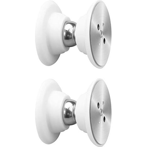 2 butées porte magnétiques camping-car silicone blanches, stop portes aimanté (1/5)