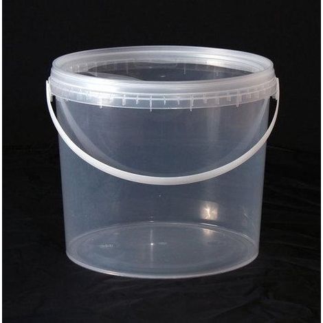 2,5 litres - Seaux transparents avec couvercles (25 pièces)