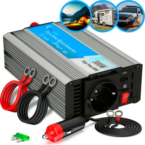 Inversor de Potencia Extralink Opip-300w, Coche 12v, 300w Onda Sinusoidal Pura (1/5)