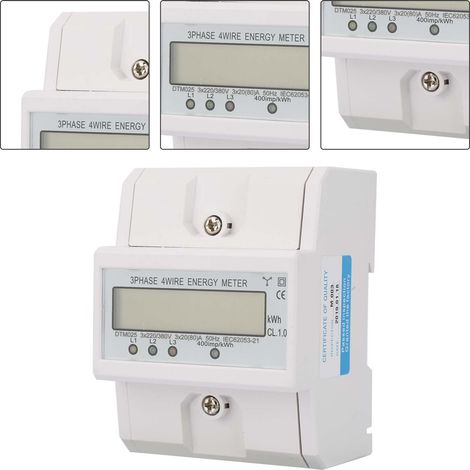 Digitaler Energieverbrauchszähler (220/380 V, 20–80 A), 3-phasig, 4-phasig, kWh-Zähler mit LCD-Anzeige (1/5)
