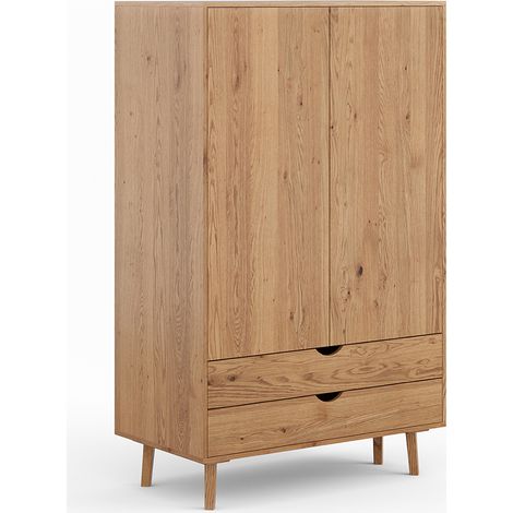 Kleiderschrank 110 cm breit Eiche massiv SIENA-163 (1/5)