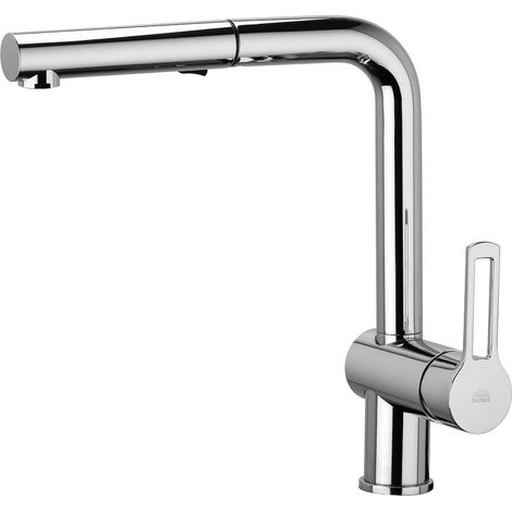 Miscelatore monocomando per lavello con doccetta estraibile Paffoni serie Ringo RIN285CR  Cromato - Ottone (1/7)