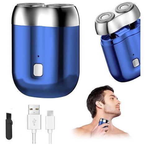 Rasierer – Neuer Mini-Elektrorasierer – Tragbarer magnetischer Elektrorasierer für Männer – Doppelscherkopf – USB-aufladbar – Wasserdicht – Geeignet für trockene und nasse Haut (1/5)