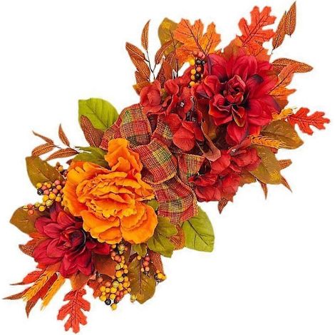 Couronne de Thanksgiving artificielle suspendue, pour porte, jardin, intérieur et extérieur (1/4)