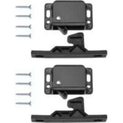 Ulisem 2er-Pack Schranktürverschlüsse mit 8 Schrauben für Wohnmobil, Wohnwagentürverschlüsse, Zubehör für Schränke, Schiebetüren, Zuhause, Küche, Schwarz (1/4)